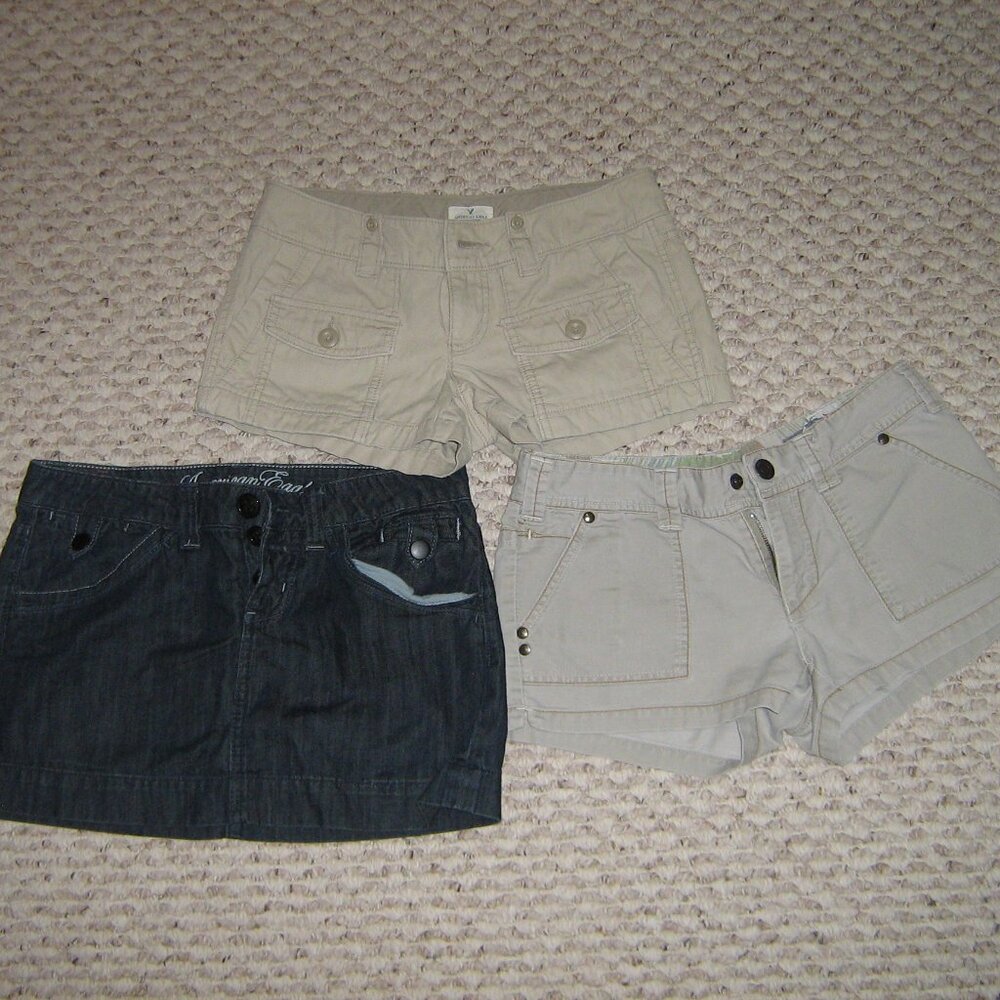 y2k american eagle shorts and skirt lot